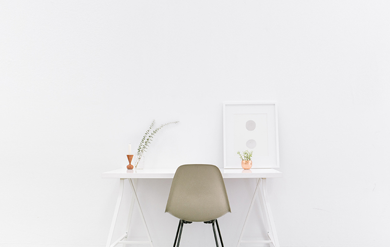 work desk with chair